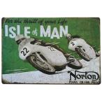 マン島TTレース The Isle of Man TT  norton  ノートン  バイク　 アメリカン雑貨★レトロ調★メタルサイン　ブリキ看板/飾り/バー/レストラン/カフェ/喫茶店