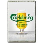 カールスバーグ Carlsberg　デンマーク ビール  世界のビール★アメリカ雑貨　レトロ調　ブリキ看板 /飾り/バー/レストラン/カフェ/喫茶店　インテリア　20x30cm