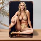 セクシー美女　ブリキ看板　金属飾り物　 メタルサイン　インテリア雑貨　 　20cmx30cm