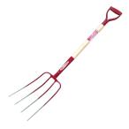 千吉　木柄４本爪フォーク【日用大工・園芸用品館】