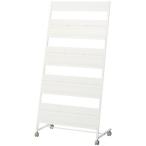 【送料無料】【個人宅届け不可】【法人（会社・企業）様限定】パンフレットスタンド　4段　ホワイト　キャスター付　1台【イージャパンモール】