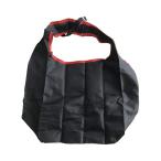 大和物産 エコバッグ 携帯用 厚手マイバッグ (ブラック×赤フチ) 12L レジ袋 折りたたみ コンビニバッグ 軽量 ショッピングバッグ 4904681602606