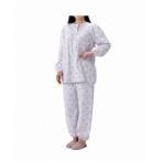 丸十服装 介護パジャマ 婦人用 オールシーズン BK1802 S M L フラワーパープル  (介護 パジャマ 綿100%) 介護用品