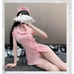 ランジェリー 下着 セット コスプレ ナース 看護師 ワンピース シースルー 仮装 セクシー 過激 Ｔバック ピンク