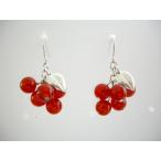 赤メノウの小さな実のピアス・イヤリング