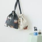 松尾ミユキ 巾着(猫柄)|Drawstring bag Cats 猫 キャット 雑貨 かわいい おしゃれ 巾着バッグ 旅行 小さい ポーチ ミニバッグ 散歩