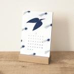 ショッピング卓上カレンダー MATOKA マトカ 2024年 卓上カレンダー スタンドタイプ（月曜始まり）『MOMENT｜モーメント（totoganashi）』鳥 花 植物