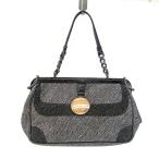 ショッピングボッテガ ボッテガ・ヴェネタ(Bottega Veneta) レディース キャンバス,レザー ショルダーバッグ ブラック,グレー