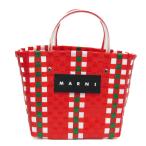 ショッピングマルニ マルニ(Marni) フラワーカフェ かごバッグ レディース ポリプロピレン ハンドバッグ マルチカラー,レッド