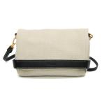 ショッピングボッテガ ボッテガ・ヴェネタ レディース レザー,キャンバス ショルダーバッグ ベージュ,ブラック