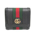 グッチ(Gucci) オフディア シェリーライン ダブルG 719887 メンズ,レディース レザー 財布（二つ折り） ブラック