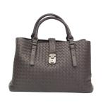 ボッテガ・ヴェネタ(Bottega Veneta) イントレチャート メンズ レザー ハンドバッグ,トートバッグ ダークブラウン