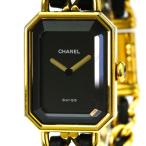 シャネル (CHANEL) プルミエール M サイズ ゴールドプレート レザー クォーツ レディース 時計 H0001