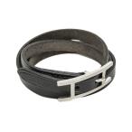  Hermes (Hermes)apiIII короткое колье кожа, metal браслет серебряный, черный 