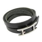  Hermes (Hermes)apiIII короткое колье кожа, metal браслет серебряный, черный 