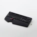 エレコム トラックボール 付き 無線 フルキーボード ワイヤレス メンブレン式 メカニカルライク リストレスト USBハブ ハードウェア ブラック┃TK-TB01DMBK