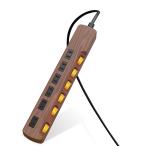 エレコム 電源タップ 雷ガード個別スイッチタップ コードタップ コンセント 延長コード タップ OAタップ 延長ケーブル コード ウォールナット 3.0m┃ECT-1330W