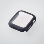Apple Watch 44mm 用 フルカバーケース プレミアムガラス 反射防止 AppleWatch 44 反射防止 ブラック AWTA20MFCGMBK エレコム 在庫処分