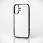 エレコム iPhone 16 用 ハイブリッドケース ハイブリッド ケース カバー 背面クリア ブラック PMCA24AHVCFCBK エレコム 在庫処分