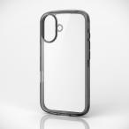 エレコム iPhone 16 用 TOUGH SLIM LITE ハイブリッド ケース カバー 背面クリア クリアブラック PMCA24ATSLAFCBK エレコム 在庫処分