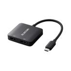  Elecom Type-C изображение изменение адаптер USB Type-C - DisplayPort x 2 конверсионный адаптор дисплей порт 2 порт черный AD-CDP2BK2