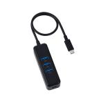 エレコム USBハブ Type-C接続 マグネット付き 4ポート USB5Gbps バスパワー USB-A×3 USB-C×1 ブラック ELECOM U3HC-T040PBK