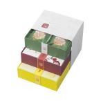 姫千寿せんべい三段箱（レモンスカッシュ・シュガークリーム・有機抹茶 各12枚入) 鼓月/父の日 京都 和菓子 ギフト お礼 お祝い お返し お供え お