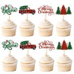 Keaziu 24 шт упаковка me Lee Рождество капкейк topa- pick Believe елка машина капкейк Рождество Hori te-