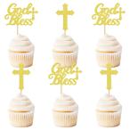 Keaziu 24 шт упаковка God Bless Cross капкейк topa-.. капкейк topa- Cross капкейк pick baby автомобиль wa