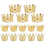 LLMSIX 15 шт Gold Tiara кекс topa- день рождения Mini Crown кекс topa- маленький crystal жемчуг Vintage Crown 
