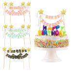 GEEHUA 6 комплект Happy Birthday кекс topa- van ting баннер g Ritter кекс topa- кекс Gold звезда флаг баннер 