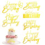 Happy Birthday капкейк topa-,6 деталь Gold акрил капкейк topa- Mini happy день рождения кекс topa- happy день рождения to