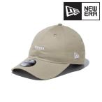 ニューエラ キャップ 帽子 9THIRTY NEW ERA ミニロゴ レディース メンズ ノンウォッシュコットン ロゴキャップ フリーサイズ ぺブル × ホワイト