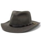 カウボーイハット フェルトハット インディジョーンズ 折りたためる ワイドブリム レザー調ベルト ウール 秋冬 アドベンチャー ブラウン