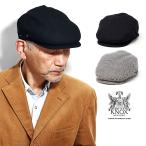 ハンチング 帽子 メンズ 秋冬 送料無料 ハンチング帽子 紳士 シェットランドウール KNOX サイドベルト ノックス チェック ブラック シンプル