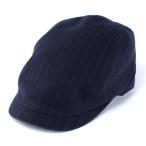 ハンチング メンズ 帽子 ウールハンチング帽 ボルサリーノ ストライプ ロングブリム ネイビー