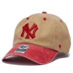 ショッピングBrand 47 キャップ ヤンキース メンズ レディース 47BRAND 帽子 ブランド フォーテーセブン ヴィンテージライクな加工 2トーン '47 ELDIN CLEAN UP カーキ レッド