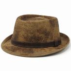 GALLIANO SORBATTI 焦がしフェルト ポークパイ ハット イタリア製 帽子 大きいサイズ ウール素材 個性的 ベージュ系
