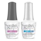 ジェルネイル 2本セット Harmony Gelish ハーモニージェリッシュ トップコート＋ファンデーション ベースコート 各15ml トップシーラー ネイル用品 新品