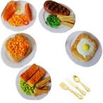 ミニチュア 1/12 3Dリアル フェイクフード 食器付属 ランチプレートセット ホビー ドールハウス オーナメント おまとめ 5個セット 【送料無料】 新品
