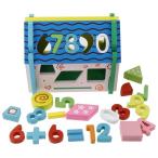 積み木のお家 構成遊び 木製 カラフル 楽しい ハウス型 ナンバーパズル 特大サイズ 早期知育玩具 楽しい学習 ブロック 計算 おもちゃ モンテッソーリ教材 想像力