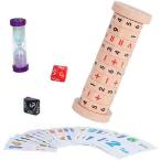 おもちゃ 木製 円筒型 10角 ナンバーブロックキューブ 時間計測 本格 計算パズル 砂時計 ダイス 算数カードセット 早期知育玩具 学習 キッズ 楽しく ブロック
