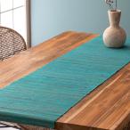 テーブルランナー ウォーターヒヤシンス製 テーブルセンター クロス ターコイズブルー アジアン エスニック 10833