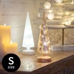 オブジェ ツリー型 ガラス LEDライト付き 高さ30cm 直径9cm クリスマスツリー 照明 ライ ...