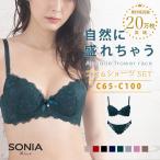 アンティークフラワーレース(Cカップ) ワイヤーブラジャー&ショーツセット ソニアブラック 女性 下着 セット c65 c70 c75 c80 エレーヌ elene