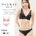 ファシネイト ( Dカップ ) ブラジャー & ショーツセット ソニアブラック 女性 下着 レディース プチプラ 上下セット ブラセット 総レース エレーヌ elene