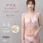 アリス (B・C・Dカップ) ワイヤーブラ & ショーツセット ソニアブラック レース 大人可愛い 盛れる 上下セット 女性 下着 レディース エレーヌ elene