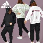 アディダス レディース スウェット 上下セット adidas W WORDING クルーネックスウェット トレーナー ロングパンツ 裏起毛 2022秋新作 CK591 CE158