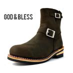 エンジニアブーツ メンズ レディース ブーツ ブラウン 茶 本革 レザー ショートブーツ GOD&BLESS ゴッド&ブレス 送料無料