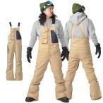 ビブパンツ メンズ  スノーボードウェア ストレッチ スノーパンツ ボトムス 立体縫製 撥水加工 スキー SNOWBOARD PANTS